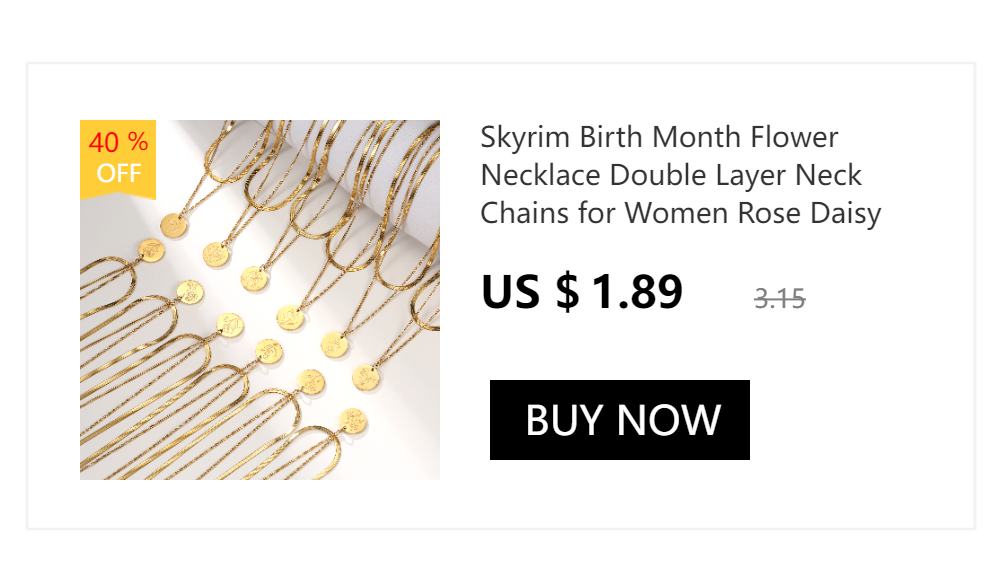 Skyrim Birth Flower Pendant Necklace Women Stainless Steel Flora Gladiolus Poppy Peony Rose Daisy Necklace Personalized Jewelry