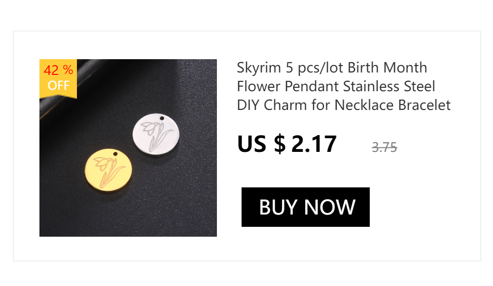 Skyrim Birth Flower Pendant Necklace Women Stainless Steel Flora Gladiolus Poppy Peony Rose Daisy Necklace Personalized Jewelry