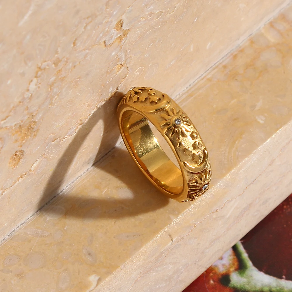 E.B.belle Classical Vintage Women Gold Plated Jewelry Set Chunky Statement Earring Rings India Dubai Gold Jewelry Accessories