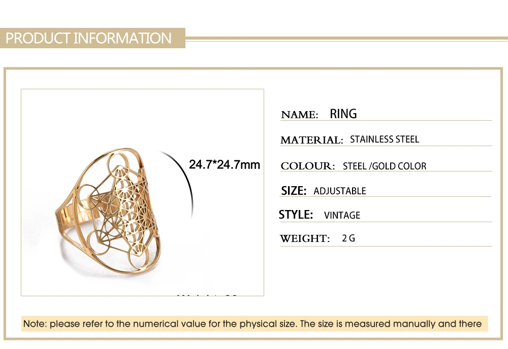 Skyrim Angel Seal Archangel Metatron Cube Ring Women Stainless Steel Sacred Geometry Rings Amulet Religious Spiritual Jewelry
