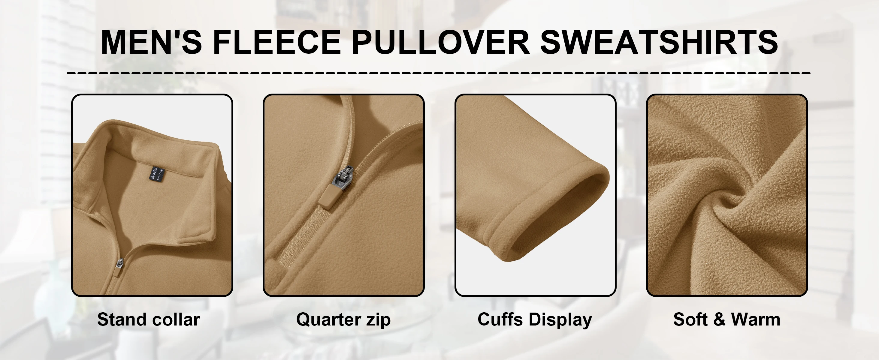 TACVASEN Turtleneck Fleece Sweatshirts Thermal Quarter-Zip Lightweight Pullovers Casual Warm Breathable Hiking Golf Sweaters