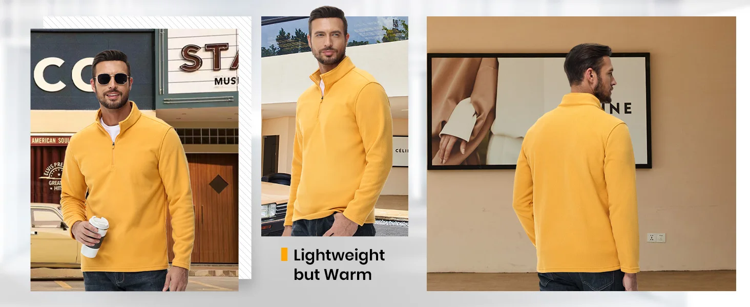 TACVASEN Turtleneck Fleece Sweatshirts Thermal Quarter-Zip Lightweight Pullovers Casual Warm Breathable Hiking Golf Sweaters