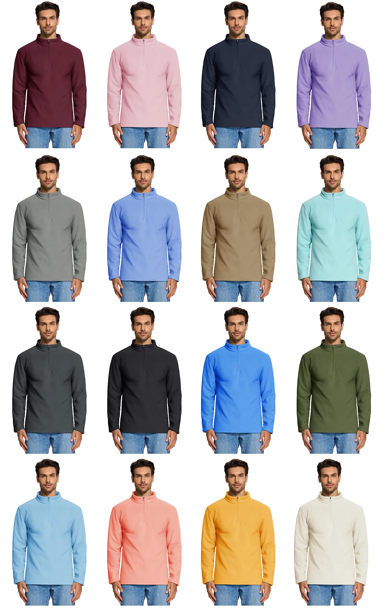 TACVASEN Turtleneck Fleece Sweatshirts Thermal Quarter-Zip Lightweight Pullovers Casual Warm Breathable Hiking Golf Sweaters
