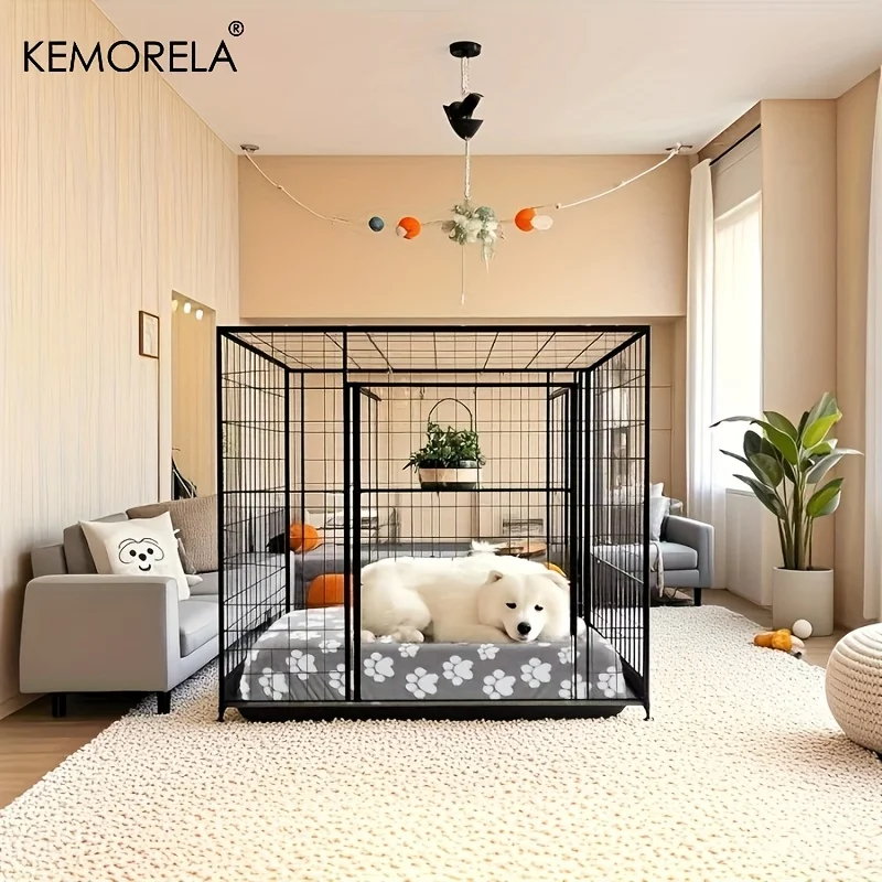 KEMORELA Cute Cartoon Footprints Plush Warm Dog Bed Cover Washable Reusable Good Elasticity Winter for Small to Large Dogs