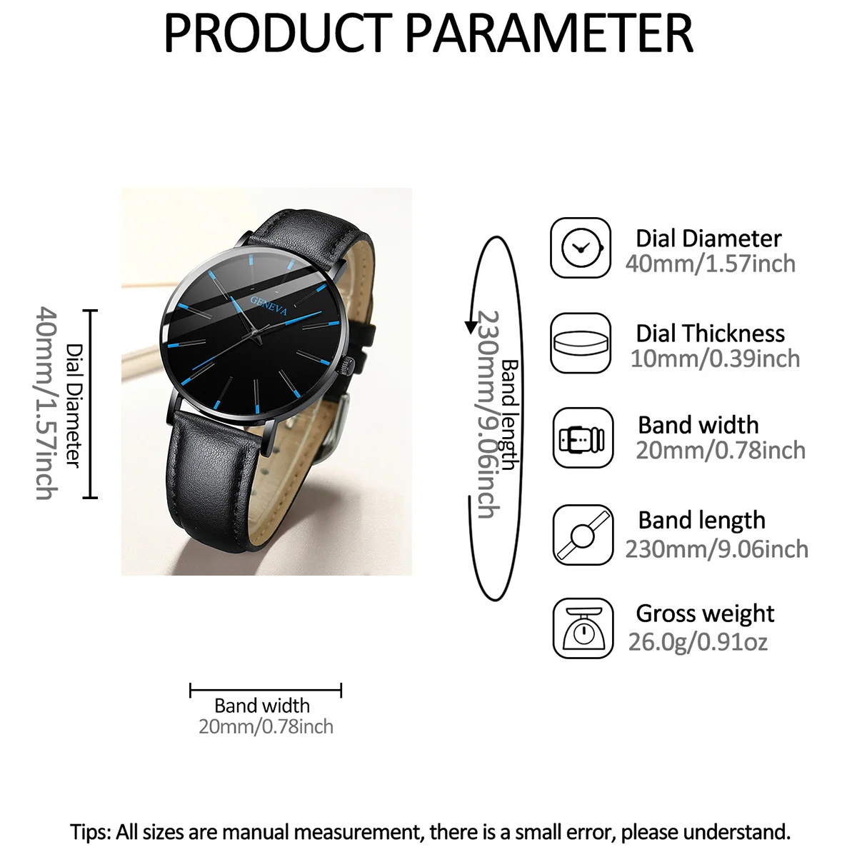 Men's PU Leather Quartz Watch Set with Wallet And Signing Pen Office Kit Digital round Shell Design Ideal Gift without Box