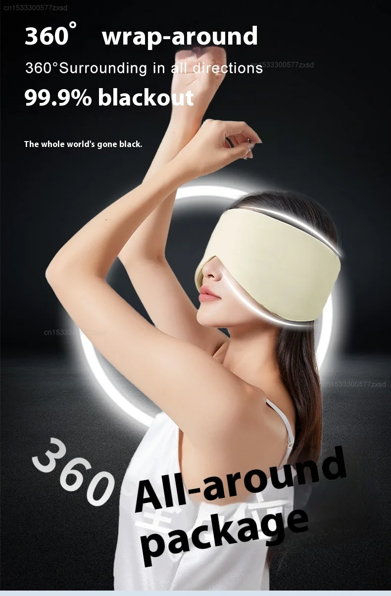Eye Mask Sleep Ice Silk Breathable Relieve Fatigue Warm Cool Double-sided Full Coverage Blackout Noise Reduction Eye Mask