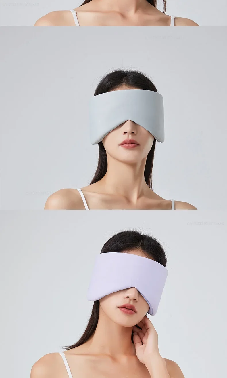 Travel Eye Mask Sleep Ice Silk Breathable Relieve Fatigue Warm Cool Double-sided Full Coverage Blackout Noise Reduction Eye Mask