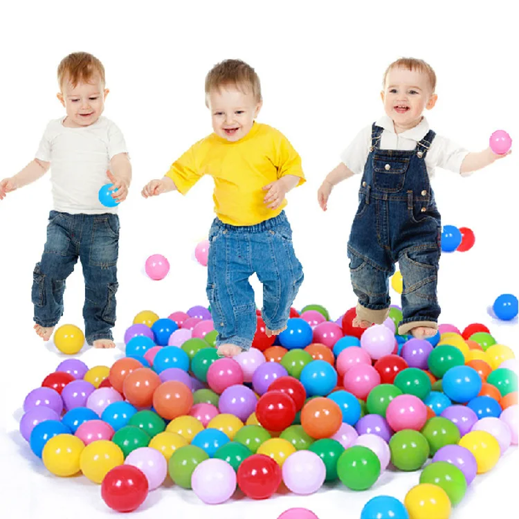 100PCS Colorful Ball Pit Balls Soft Plastic Ocean Balls Indoor Outdoor Play Tent Playhouse Baby Eco-Friendly Stress Air Ball Toy