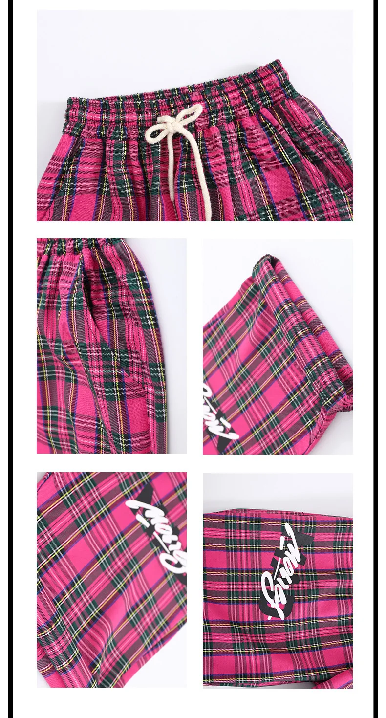 Boys Hip Hop Cool Plaid Shirt Street Dance Pants Girls Fashion Blouse Baggy Sweatpants Children Streetwear Kid Jazz Clothes Sets