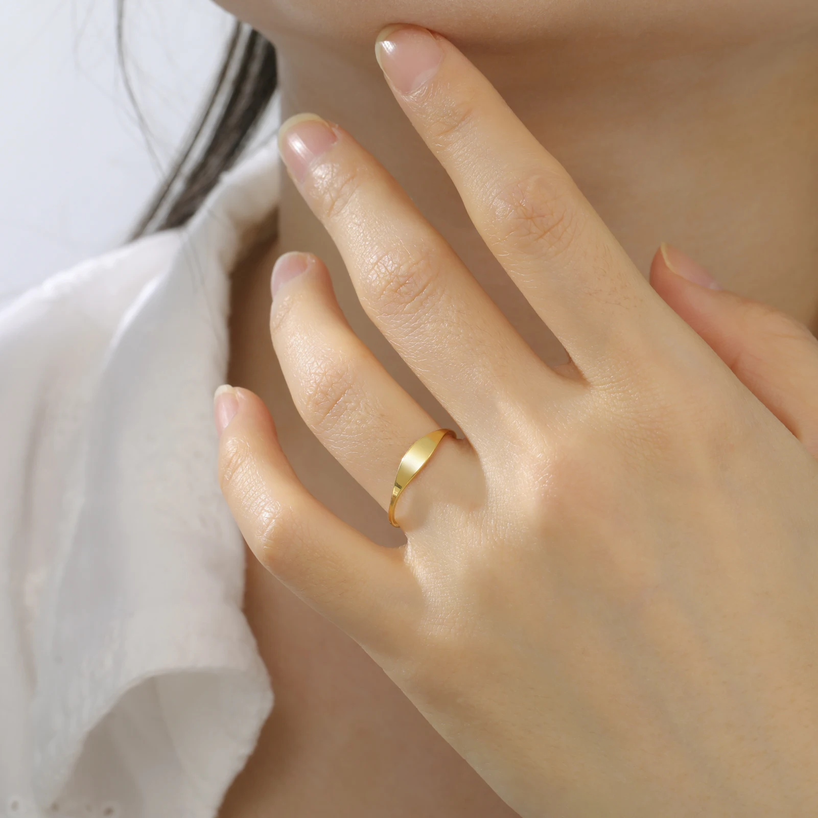 COOLTIME Stainless Steel Ring Fashion Minimalist Women Finger Ring Jewelry Birthday Gift New for Women Men