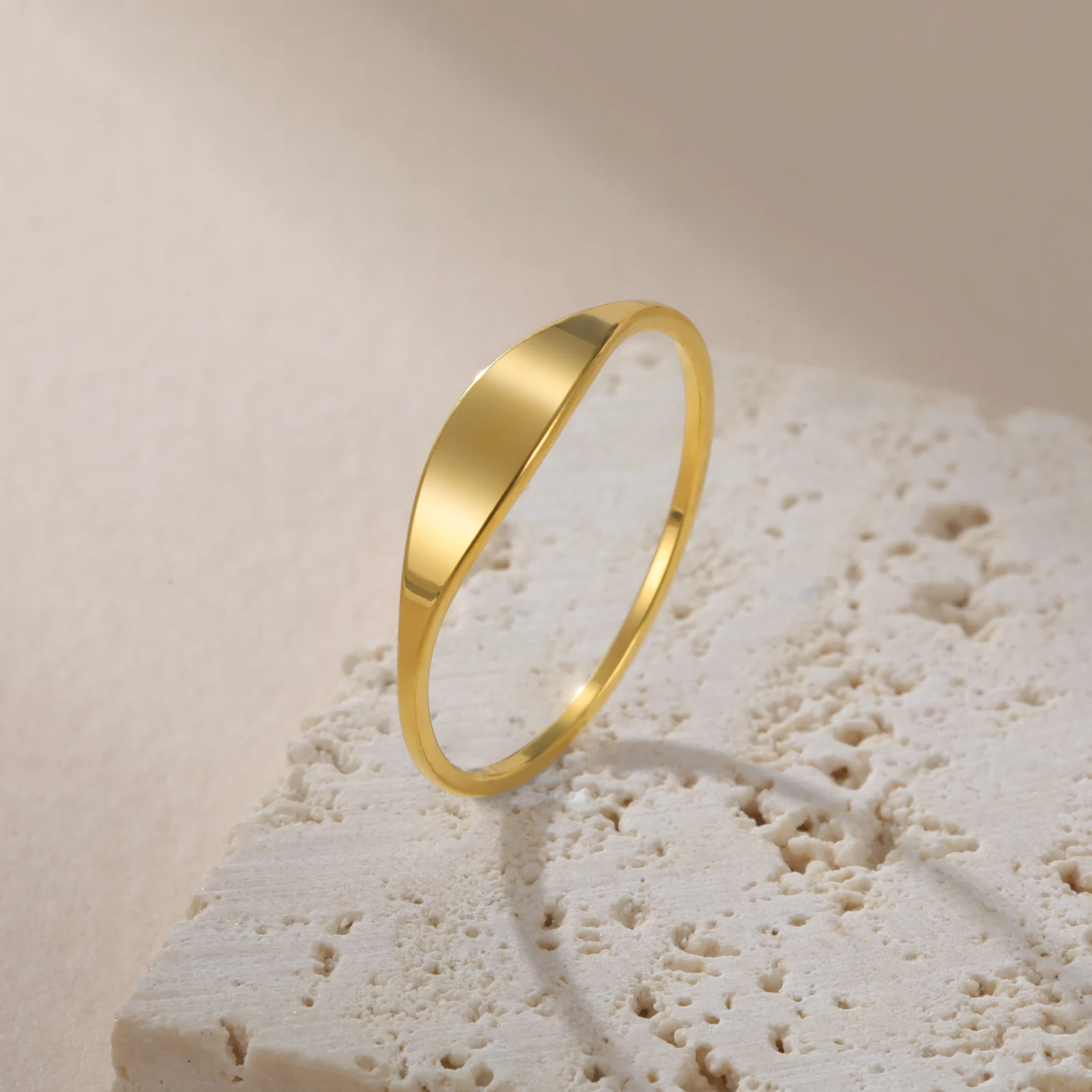 COOLTIME Stainless Steel Ring Fashion Minimalist Women Finger Ring Jewelry Birthday Gift New for Women Men