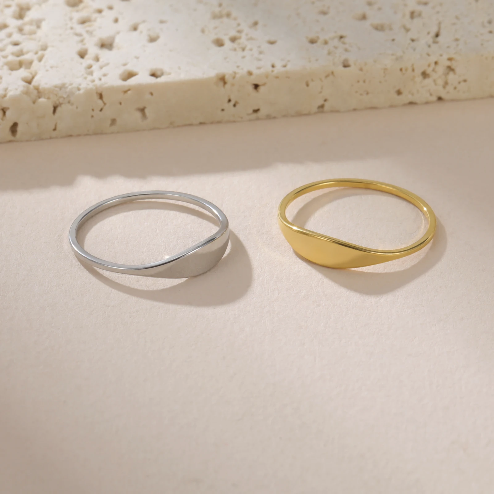 COOLTIME Stainless Steel Ring Fashion Minimalist Women Finger Ring Jewelry Birthday Gift New for Women Men