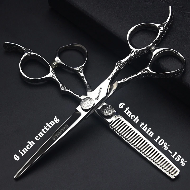 6/7 inch Japan440c Steel Professional Barber Scissors Hair Design Tool Barber Scissors Hairstylist Hairdressing Scissors Salon