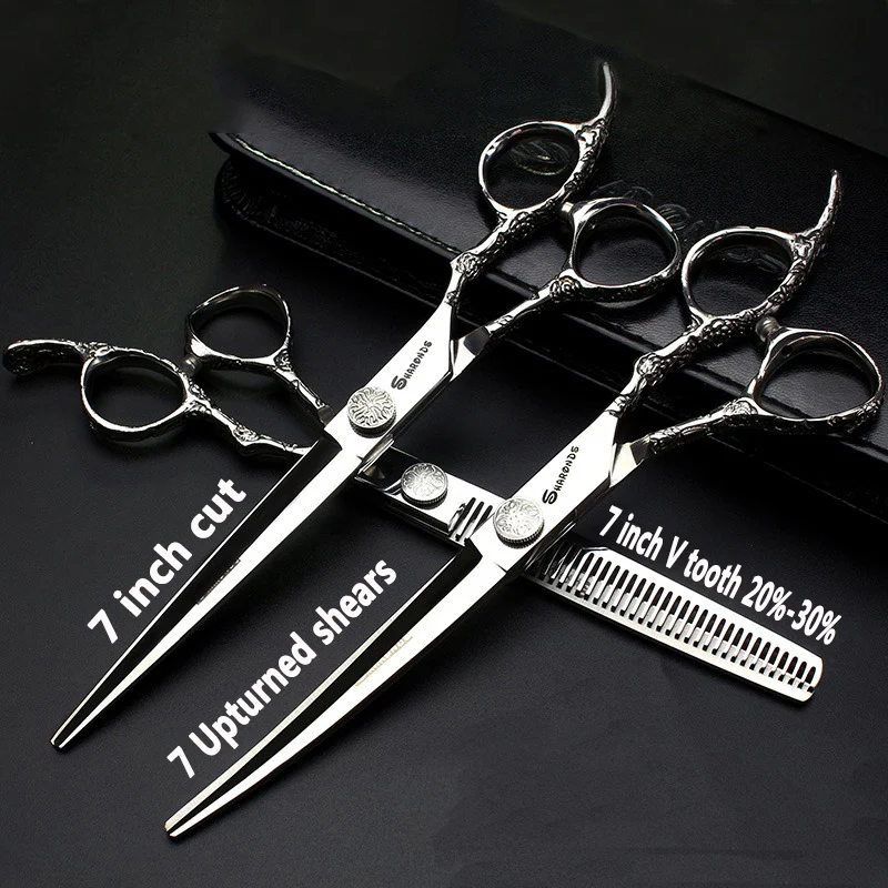 6/7 inch Japan440c Steel Professional Barber Scissors Hair Design Tool Barber Scissors Hairstylist Hairdressing Scissors Salon