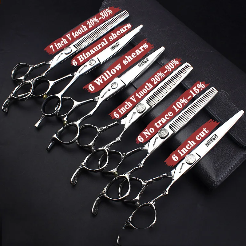 6/7 inch Japan440c Steel Professional Barber Scissors Hair Design Tool Barber Scissors Hairstylist Hairdressing Scissors Salon