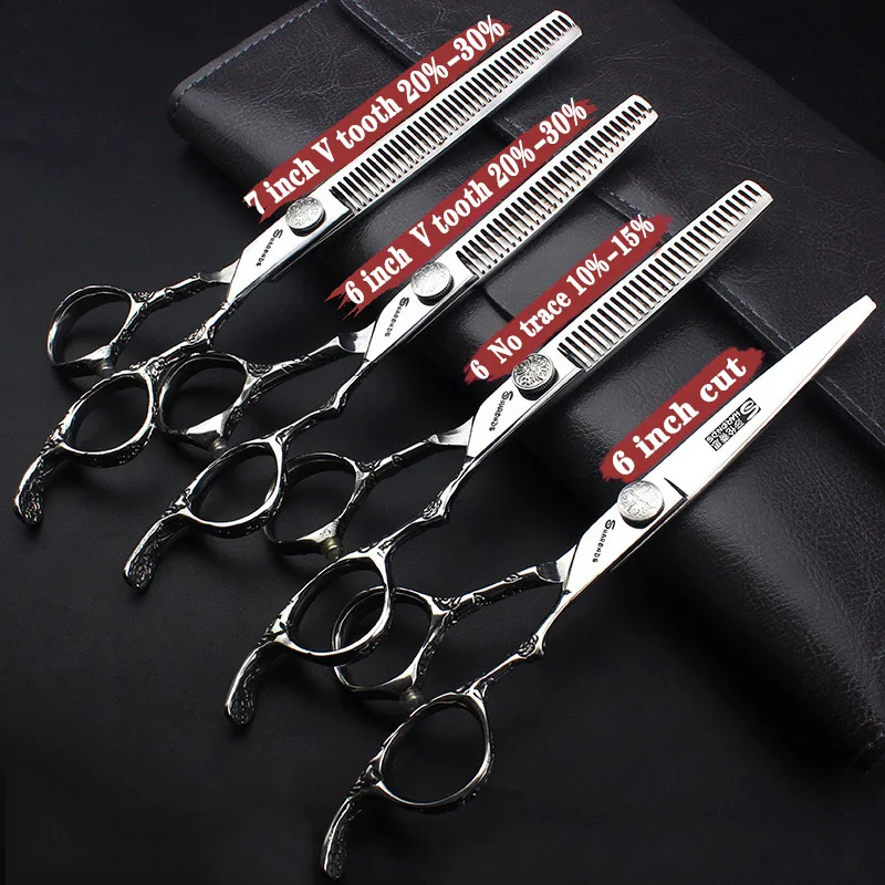 6/7 inch Japan440c Steel Professional Barber Scissors Hair Design Tool Barber Scissors Hairstylist Hairdressing Scissors Salon