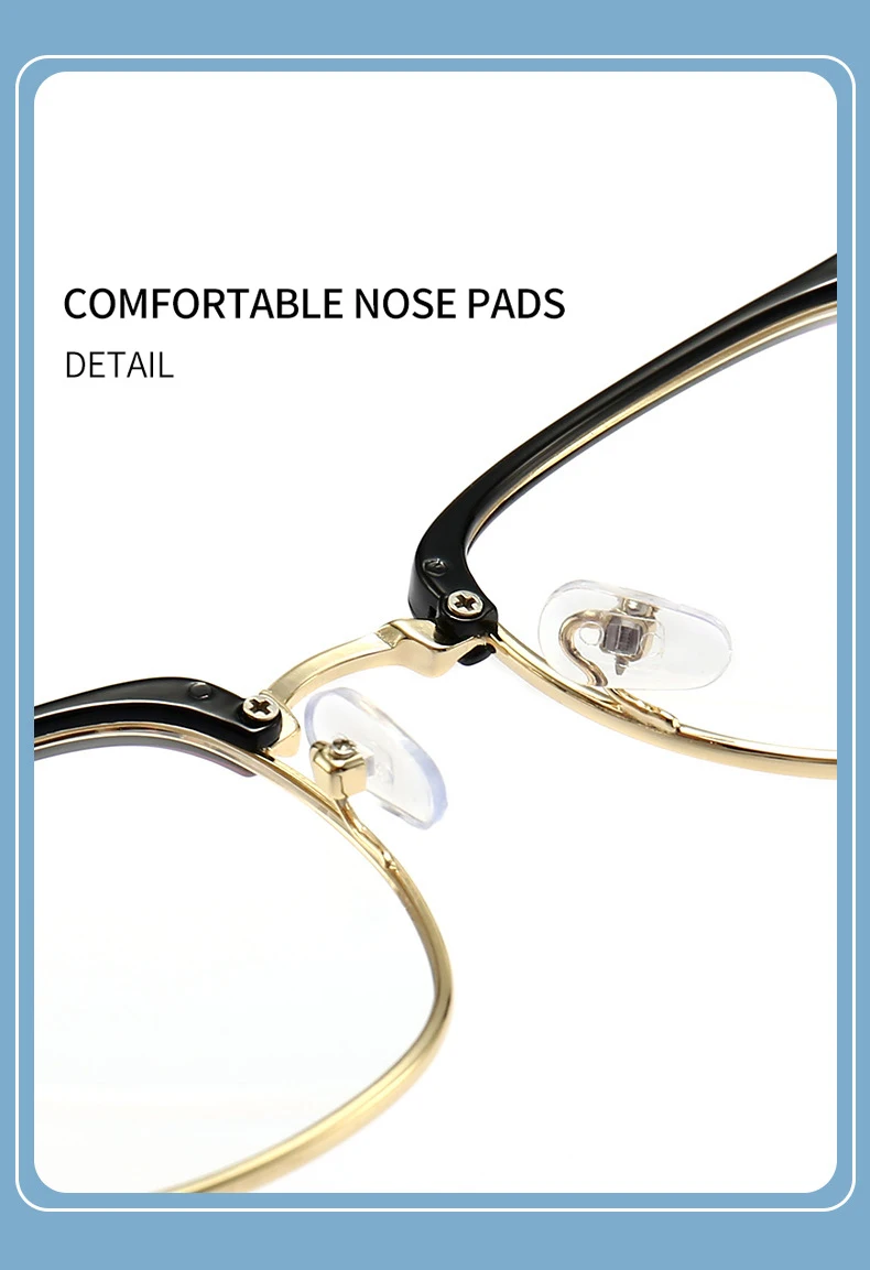 Fashion Semi Rimless Anti-blue Light Glasses Men Women Rectangle Trendy Accessory Eyeglasses Outdoor Office Unisex Eyewear