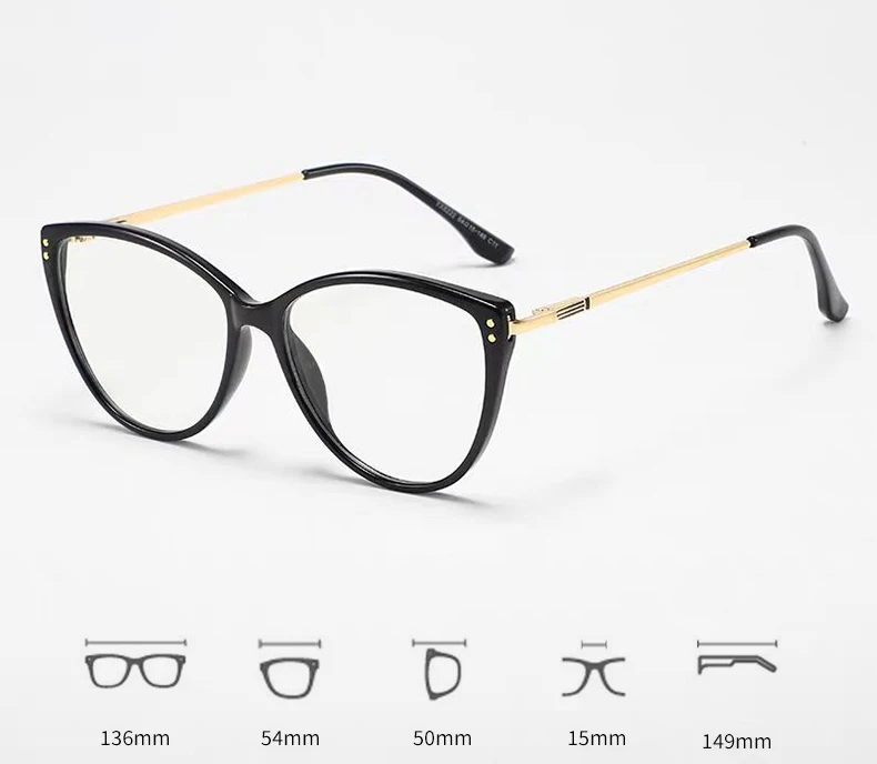 Ultra-light Fashion Cat-eye Glasses Frame For Women, Retro High-end Blue Light Blocking Trendy Reading Glasses 9216