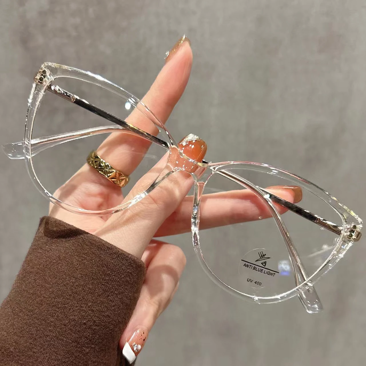 Ultra-light Fashion Cat-eye Glasses Frame For Women, Retro High-end Blue Light Blocking Trendy Reading Glasses 9216
