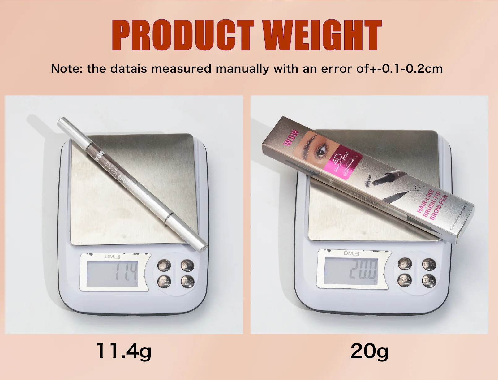 Dual Ended Eyebrow Pencil Waterproof Highly Pigmented Long Lasting Non Smudge 4D Microblading Effect 2 in 1 Liquid Pen