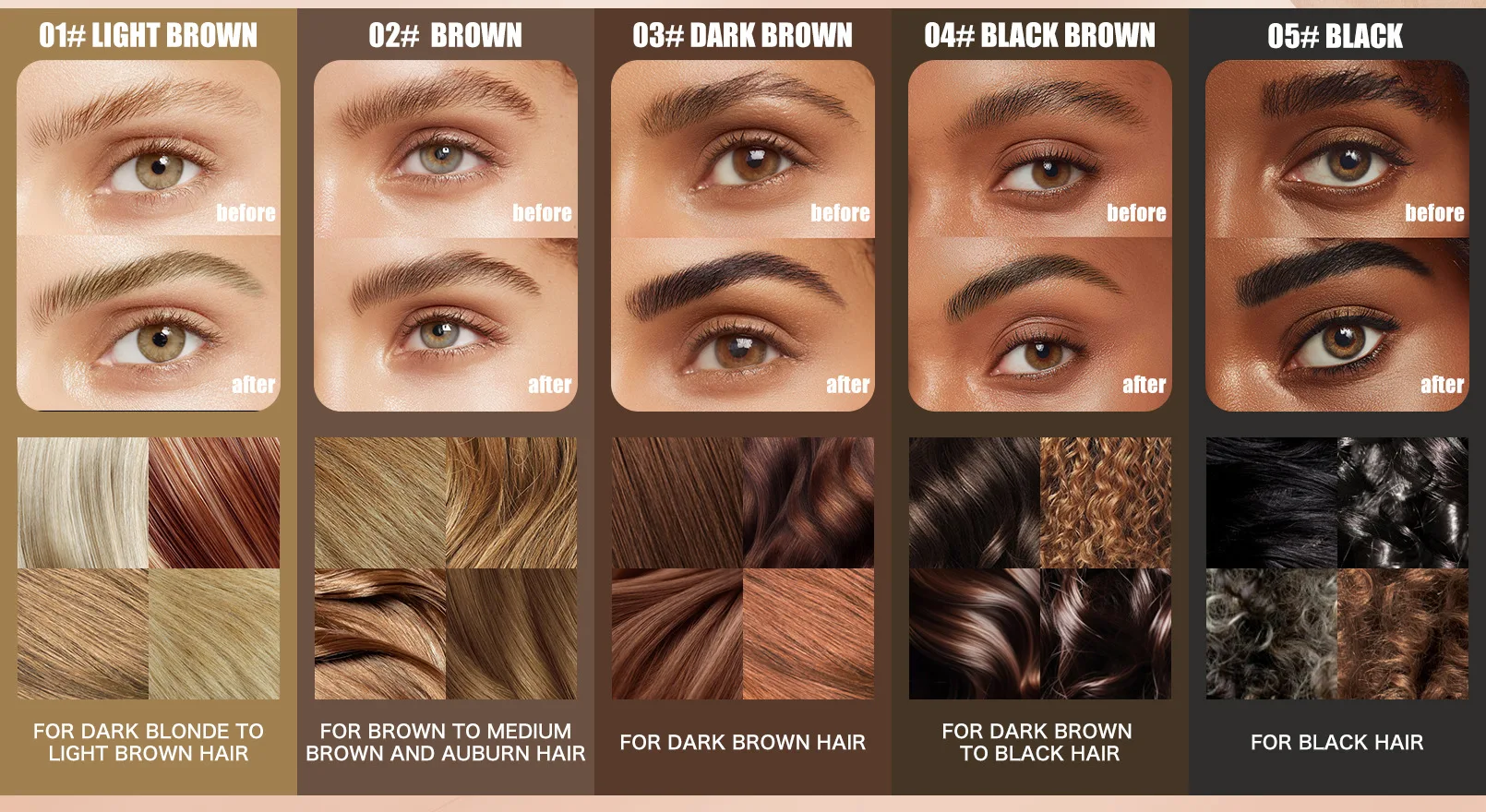 Dual Ended Eyebrow Pencil Waterproof Highly Pigmented Long Lasting Non Smudge 4D Microblading Effect 2 in 1 Liquid Pen