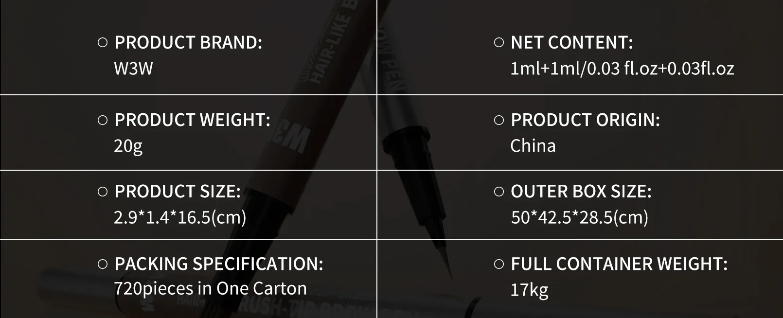 Dual Ended Eyebrow Pencil Waterproof Highly Pigmented Long Lasting Non Smudge 4D Microblading Effect 2 in 1 Liquid Pen