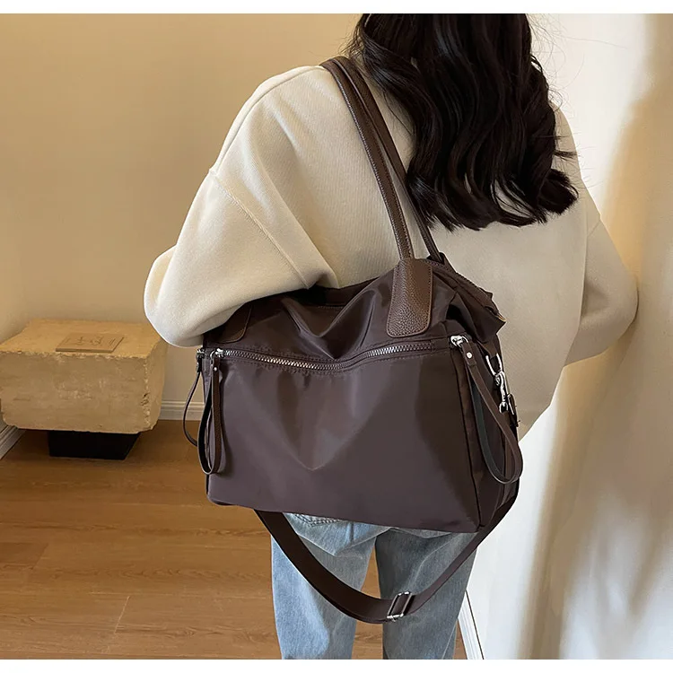 Vintage Nylon Women Shoulder Bag Large Capacity Waterproof Shoulder Bag Daily Commuting Handbag Travel Totes Bags Female Purses
