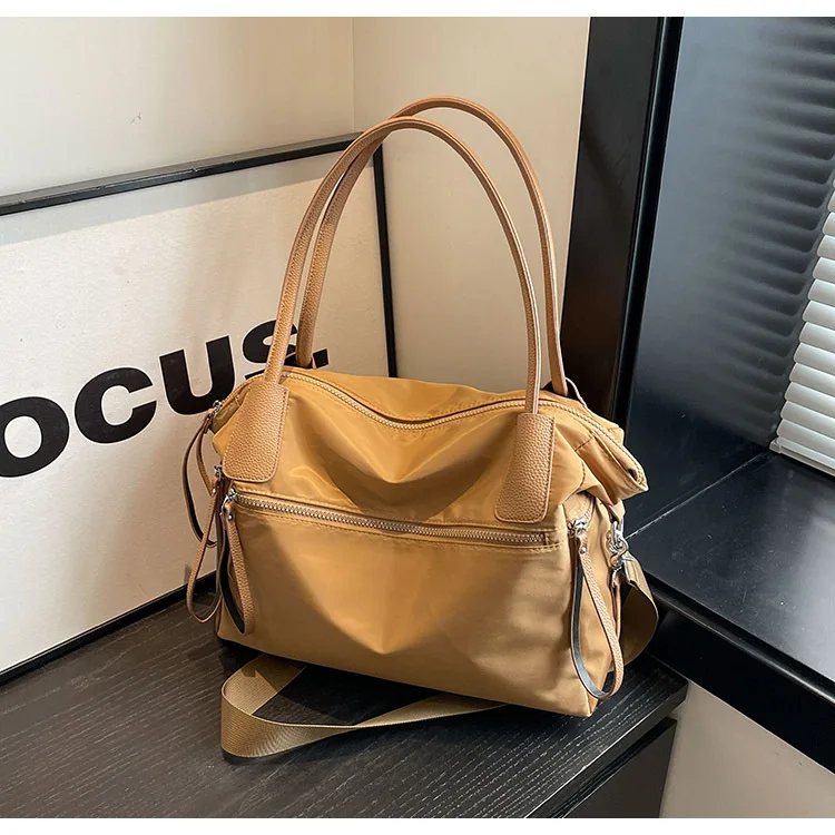 Vintage Nylon Women Shoulder Bag Large Capacity Waterproof Shoulder Bag Daily Commuting Handbag Travel Totes Bags Female Purses