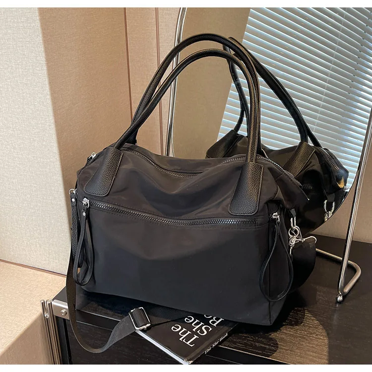 Vintage Nylon Women Shoulder Bag Large Capacity Waterproof Shoulder Bag Daily Commuting Handbag Travel Totes Bags Female Purses
