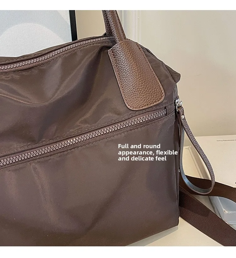 Vintage Nylon Women Shoulder Bag Large Capacity Waterproof Shoulder Bag Daily Commuting Handbag Travel Totes Bags Female Purses
