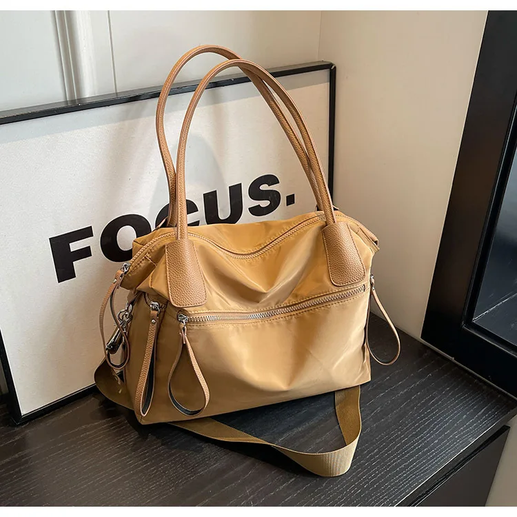 Vintage Nylon Women Shoulder Bag Large Capacity Waterproof Shoulder Bag Daily Commuting Handbag Travel Totes Bags Female Purses