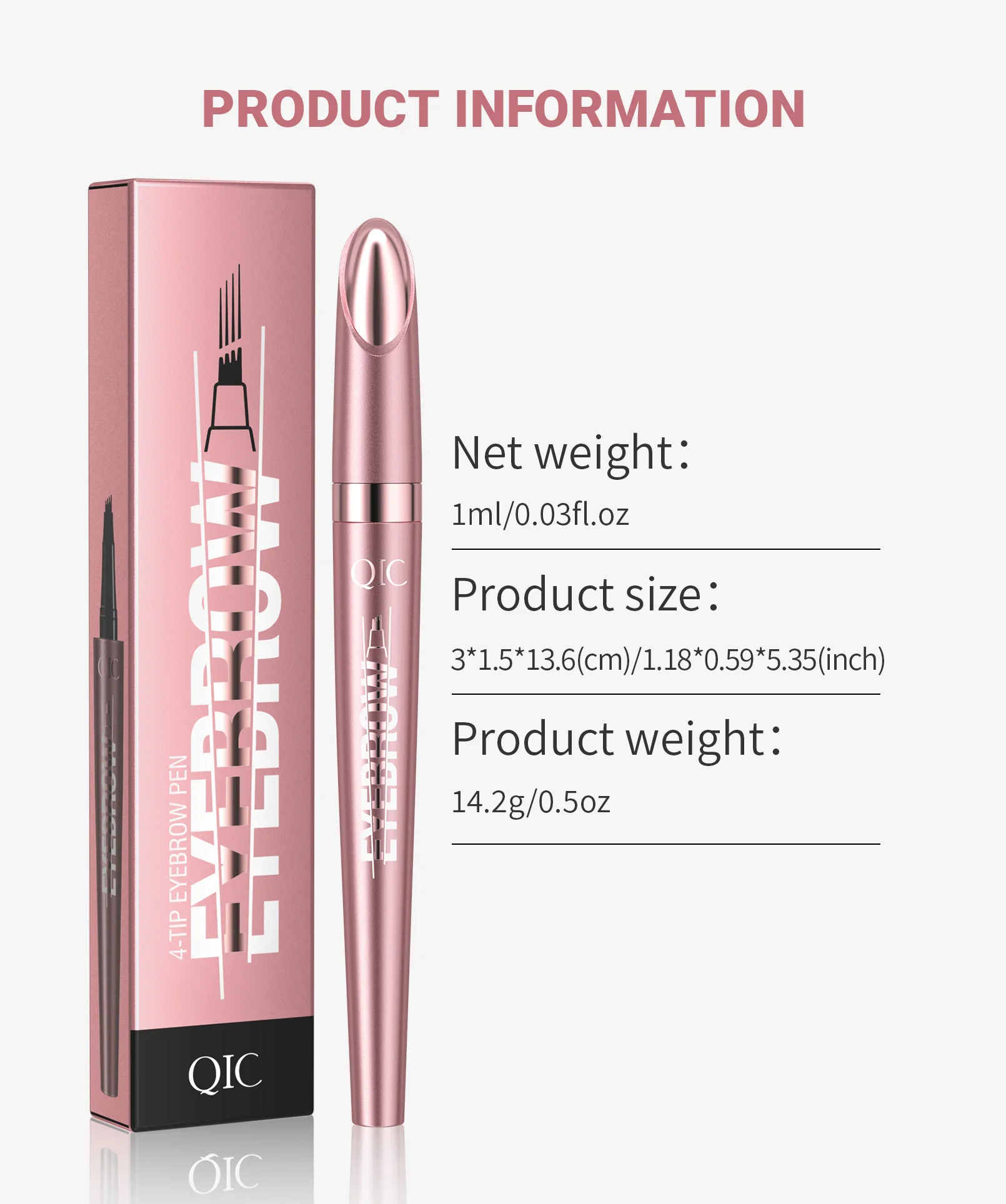 4 Fork Tip Eyebrow Pencil 3D Microblading Waterproof Dark Brown Natural Colour Fine Stroke Magic Eyebrow Pencil 2024 New Ladies