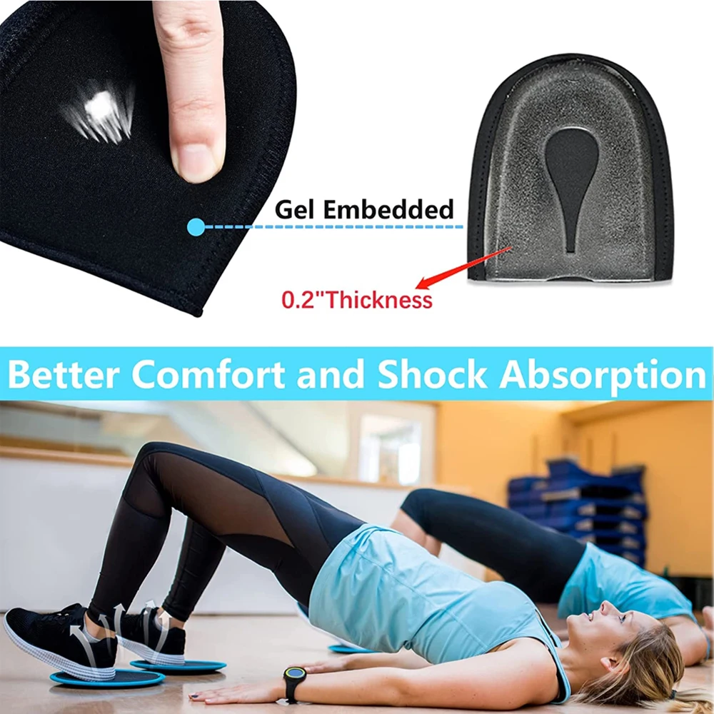 Plantar Fasciitis Insoles Silicone Heel Protector for Spurs Shock Absorption Heel Pain Relief Shoes Pads U Cup Half-yard Socks