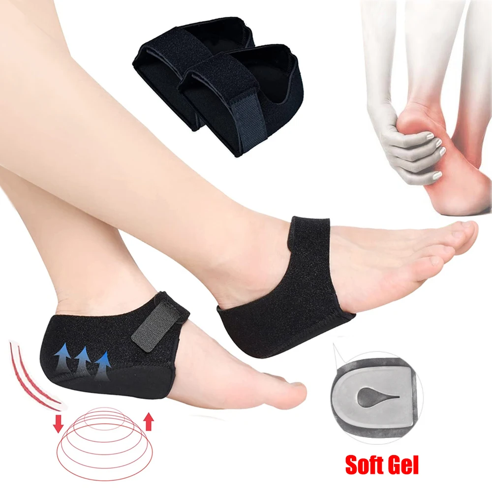 Plantar Fasciitis Insoles Silicone Heel Protector for Spurs Shock Absorption Heel Pain Relief Shoes Pads U Cup Half-yard Socks