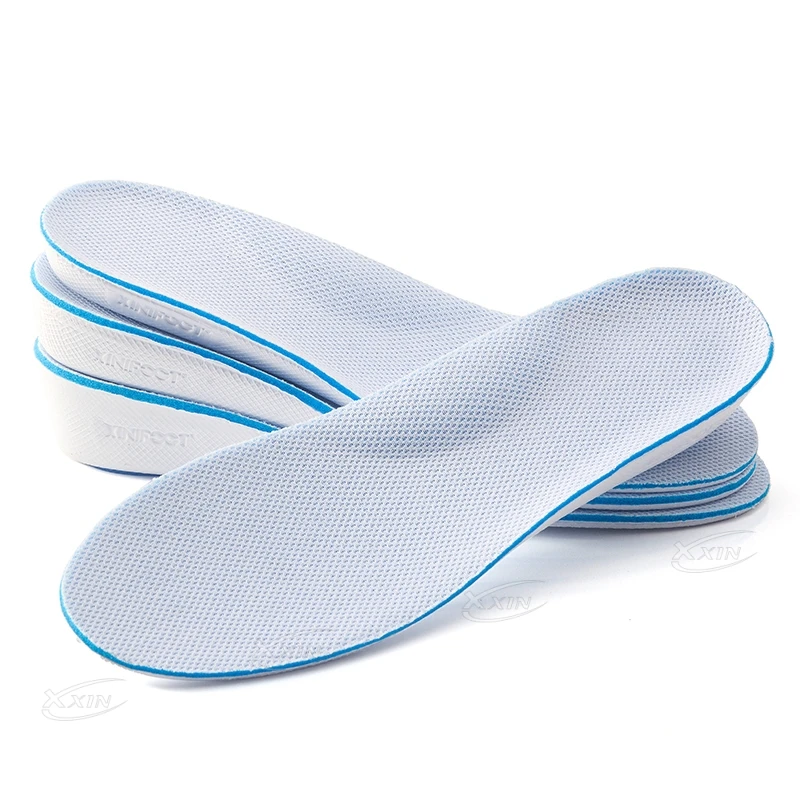 【Xxin】1.5/2.5/3.5cm Height Increase Insoles for Men and Women Memory Foam Arch Support Cushion Shoes Pads Size 35-46