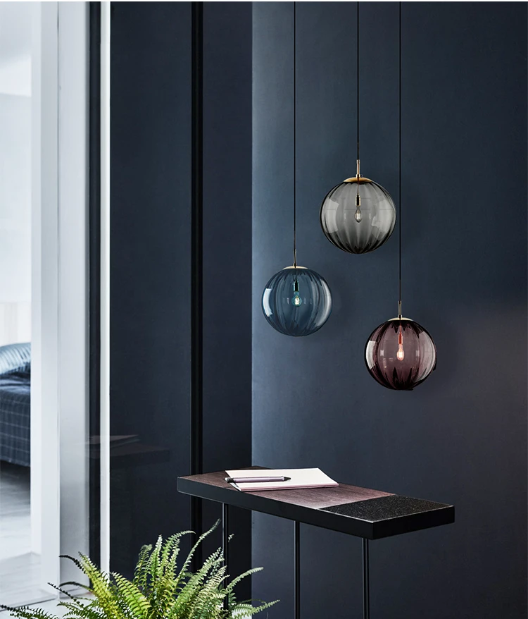 Modern Led Pendant Light Nordic Glass Ball Hanglamp For Bedroom Dining Room Bar Decor Loft Luminaire Suspension Kitchen Fixtures