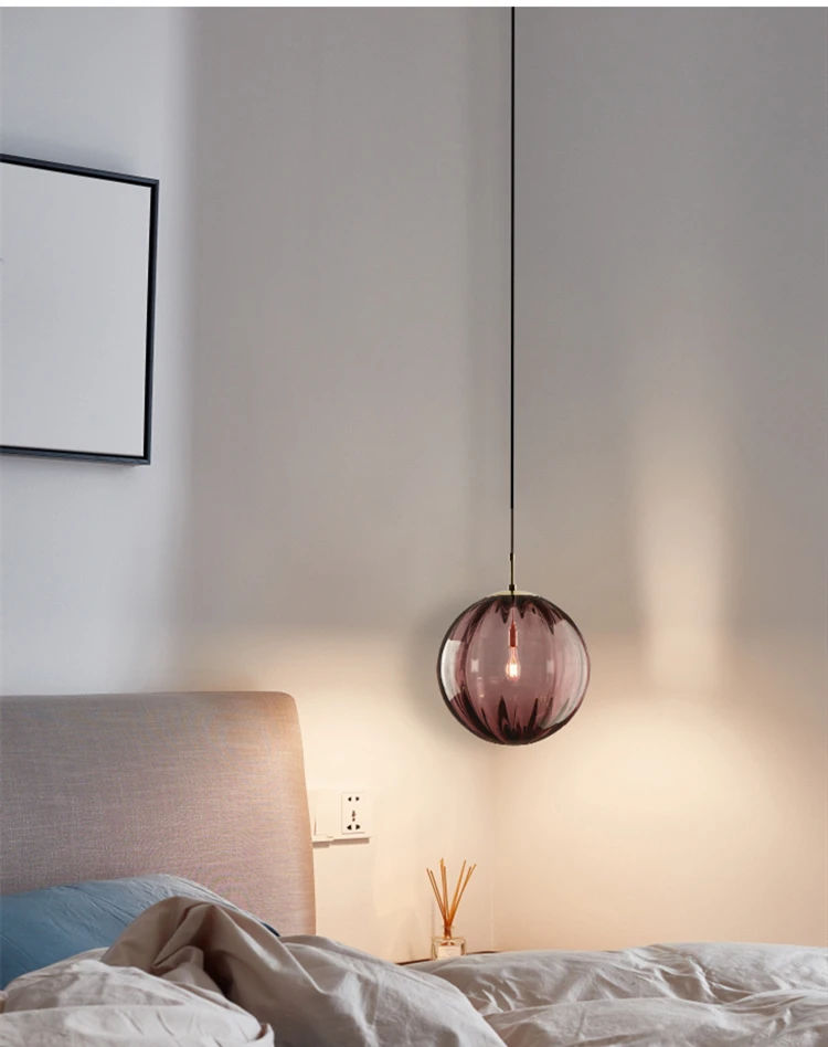 Modern Led Pendant Light Nordic Glass Ball Hanglamp For Bedroom Dining Room Bar Decor Loft Luminaire Suspension Kitchen Fixtures