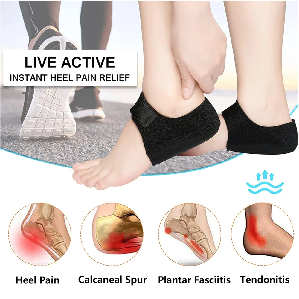Plantar Fasciitis Heel Spur Foot Support With U-Shaped Silicone Gel Heel Cups for Heel Pain Relief Insoles for Man Woman Walking