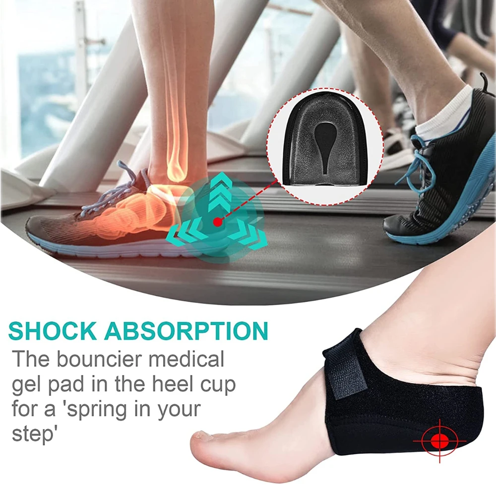 Plantar Fasciitis Heel Spur Foot Support With U-Shaped Silicone Gel Heel Cups for Heel Pain Relief Insoles for Man Woman Walking