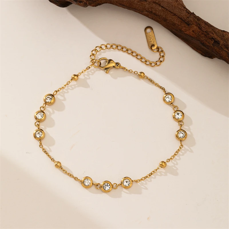 316L Stainless Steel 2025 New Trend 18K Gold-plated Jewelry Set Elegant Style Embed Zircon Woman Charm Chain Necklaces Bracelet