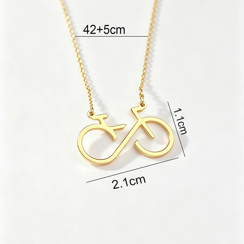 Sporty Stainless Steel Bicycle Pendant Necklace Travel Sports Bike Jewelry Gift for Women Men