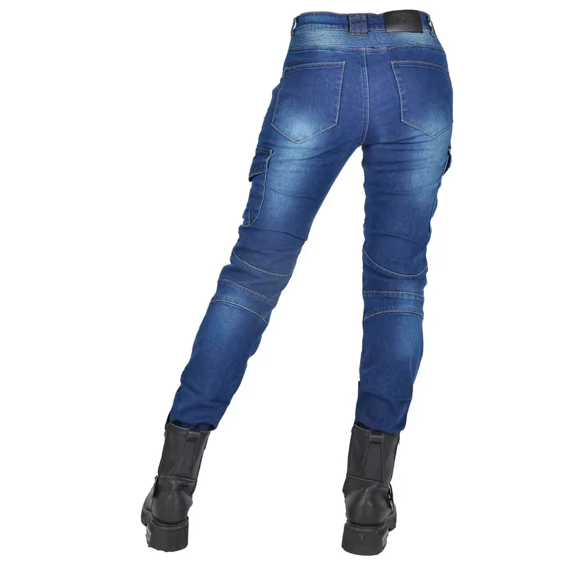 New Motocross Trousers Double Zipper Metal Style Moto Men For Woman Outdoor Riding Jeans With Protective Gear Motorcycle Pants