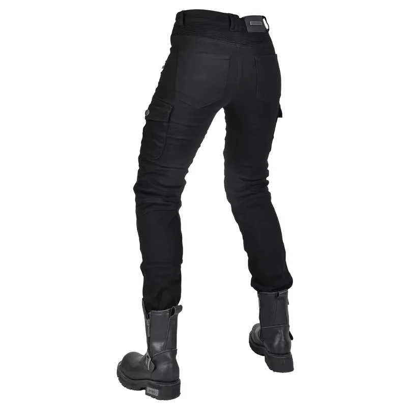 New Motocross Trousers Double Zipper Metal Style Moto Men For Woman Outdoor Riding Jeans With Protective Gear Motorcycle Pants