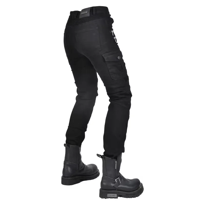 New Motocross Trousers Double Zipper Metal Style Moto Men For Woman Outdoor Riding Jeans With Protective Gear Motorcycle Pants