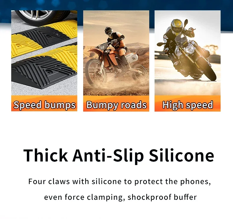 Metal Alloy Shockproof Motorcycle Phone Holder Vibration Dampener 360 Rotation Motorbike Bicycle Bike Scooter Phone Stand Mount