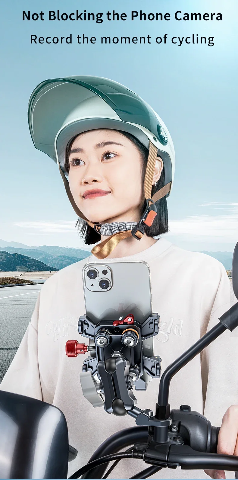 Metal Alloy Shockproof Motorcycle Phone Holder Vibration Dampener 360 Rotation Motorbike Bicycle Bike Scooter Phone Stand Mount