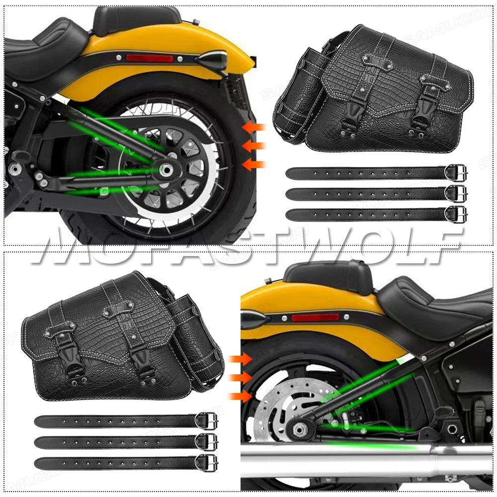 Motorcycle Swing Arm Bags Swingarm Bag Waterproof Saddlebag for Softail Standard Dyna Low Rider Sport Glide Left Side Solo Bags