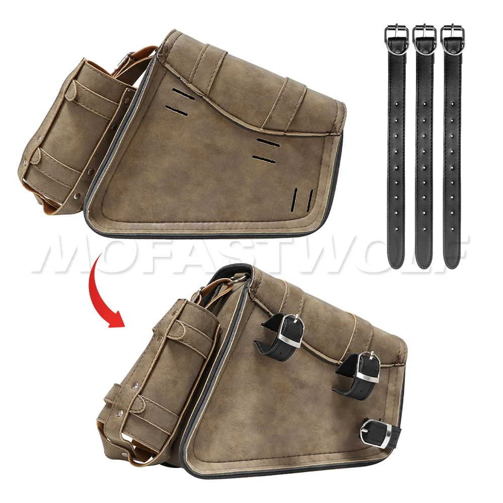 Motorcycle Swing Arm Bags Swingarm Bag Waterproof Saddlebag for Softail Standard Dyna Low Rider Sport Glide Left Side Solo Bags