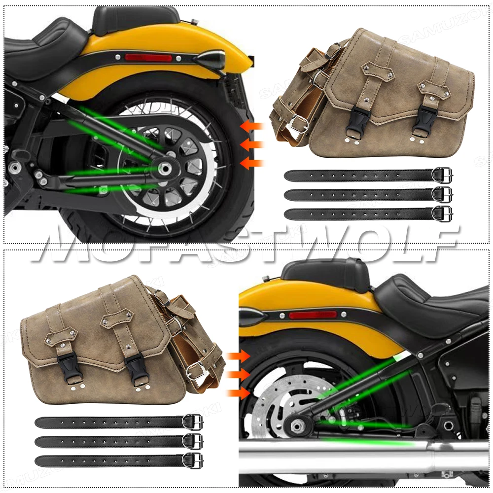 Motorcycle Swing Arm Bags Swingarm Bag Waterproof Saddlebag for Softail Standard Dyna Low Rider Sport Glide Left Side Solo Bags