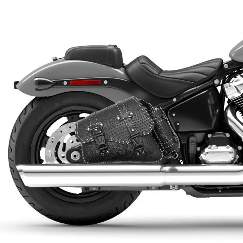 Motorcycle Swing Arm Bags Swingarm Bag Waterproof Saddlebag for Softail Standard Dyna Low Rider Sport Glide Left Side Solo Bags
